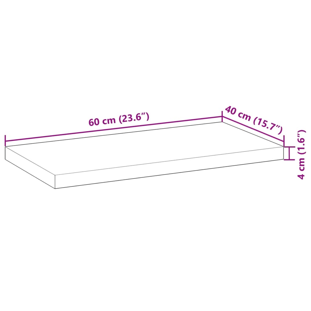 vidaXL Ράφι Κρεμαστό 60x40x4 εκ. Ακατέργαστο Μασίφ Ξύλο Ακακίας