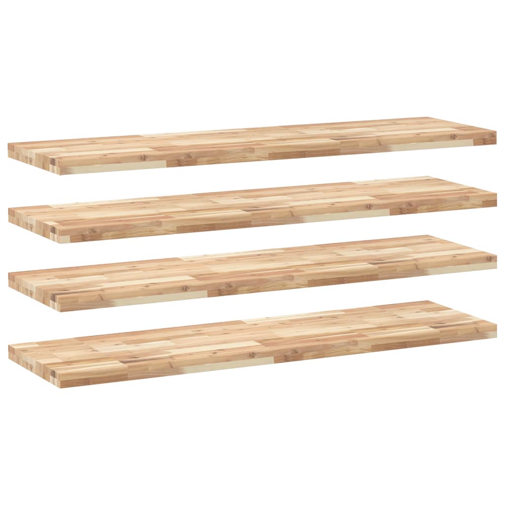 vidaXL Ράφια Κρεμαστά 4 Τεμ. 120x40x4εκ Ακατέργαστο Μασίφ Ξύλο Ακακίας