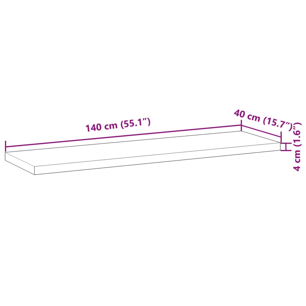 vidaXL Ράφι Κρεμαστό 140x40x4 εκ. Ακατέργαστο Μασίφ Ξύλο Ακακίας
