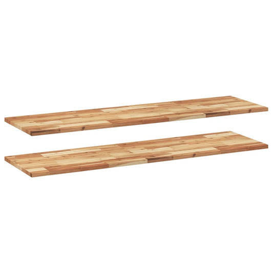 vidaXL Ράφια Κρεμαστά 2 Τεμ. 120x40x2εκ. Φινίρισμα Λαδιού Μασίφ Ακακία