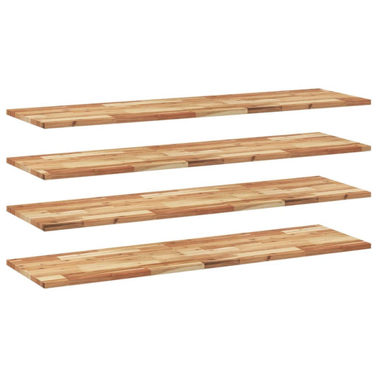 vidaXL Ράφια Πλωτά 4 τεμ. 120x40x2 εκ. από Μασίφ Ξύλο Ακακίας με Φινίρισμα Λαδιού