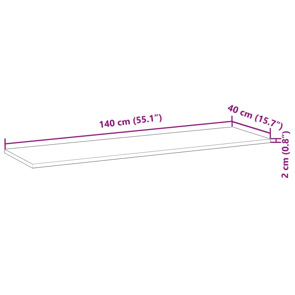vidaXL Ράφι Κρεμαστό 140x40x2 εκ. Φινίρισμα Λαδιού Μασίφ Ακακία