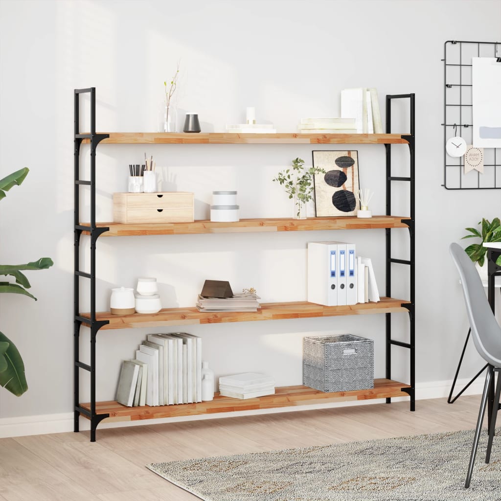 vidaXL Ράφια Πλωτά 4 τεμ. 140x20x4 εκ. από Μασίφ Ξύλο Ακακίας με Φινίρισμα Λαδιού