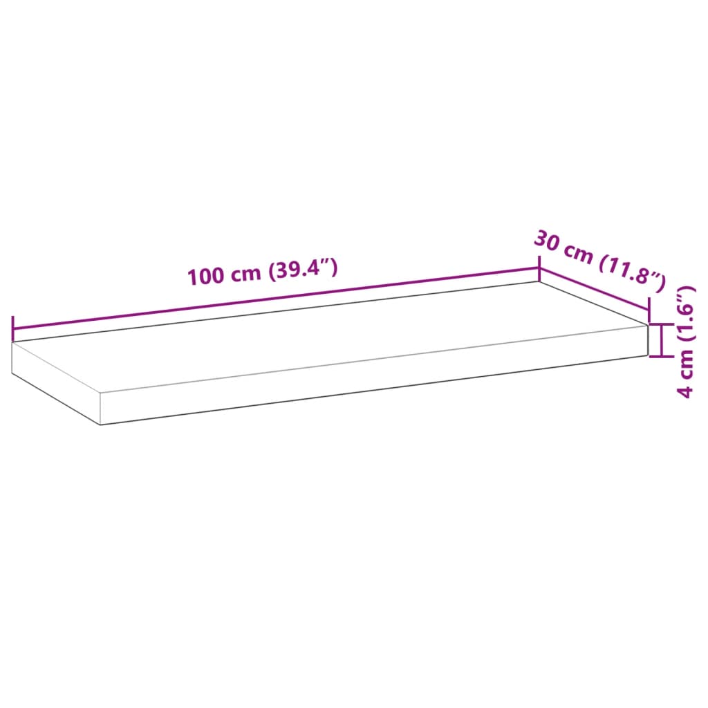 vidaXL Ράφι Κρεμαστό 100x30x4 εκ. Φινίρισμα Λαδιού Μασίφ Ακακία