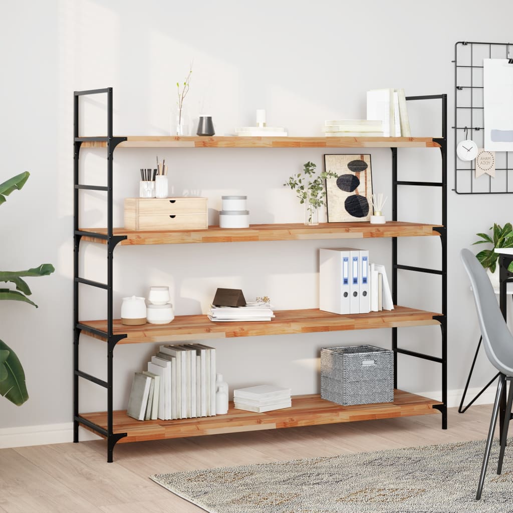 vidaXL Ράφια Κρεμαστά 4 Τεμ. 120x40x4εκ. Φινίρισμα Λαδιού Μασίφ Ακακία