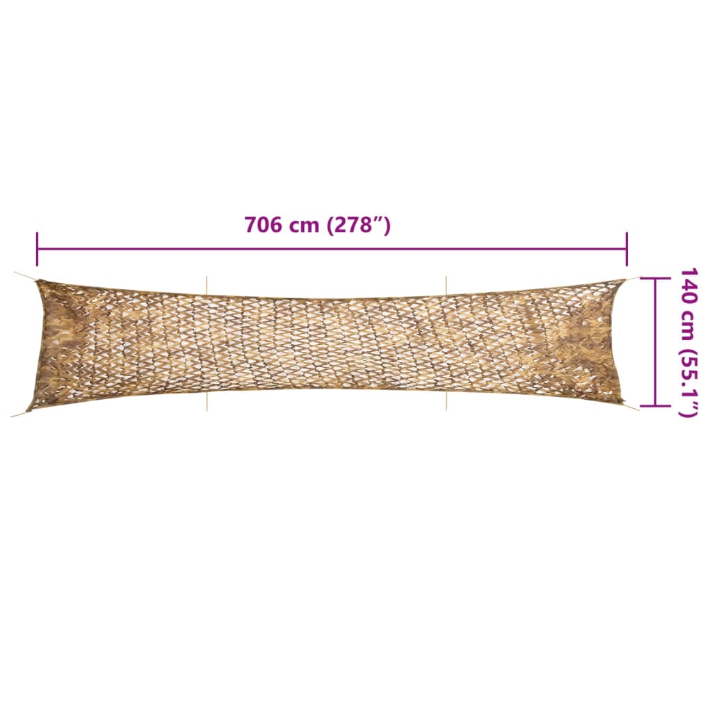 vidaXL Δίχτυ Σκίασης Παραλλαγής Άμμου 706x140 εκ. με Σάκο Αποθήκευσης