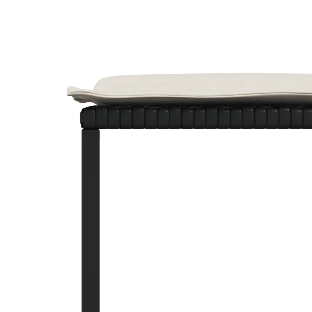 vidaXL Σκαμπό Κήπου 4 τεμ. Μαύρα από Συνθετικό Ρατάν με Μαξιλάρια