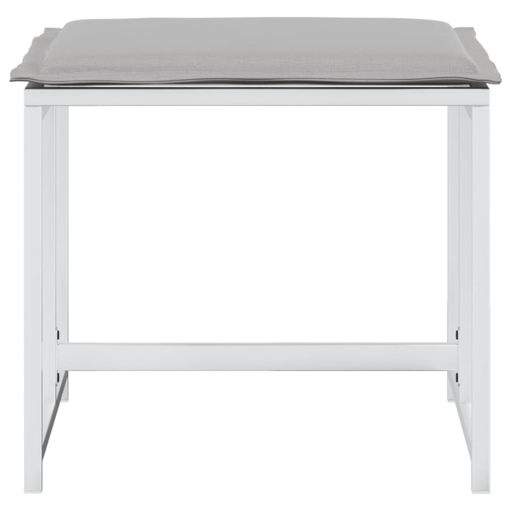 vidaXL Υποπόδια Κήπου 4 τεμ. Λευκά από Ατσάλι/Textilene με Μαξιλάρια