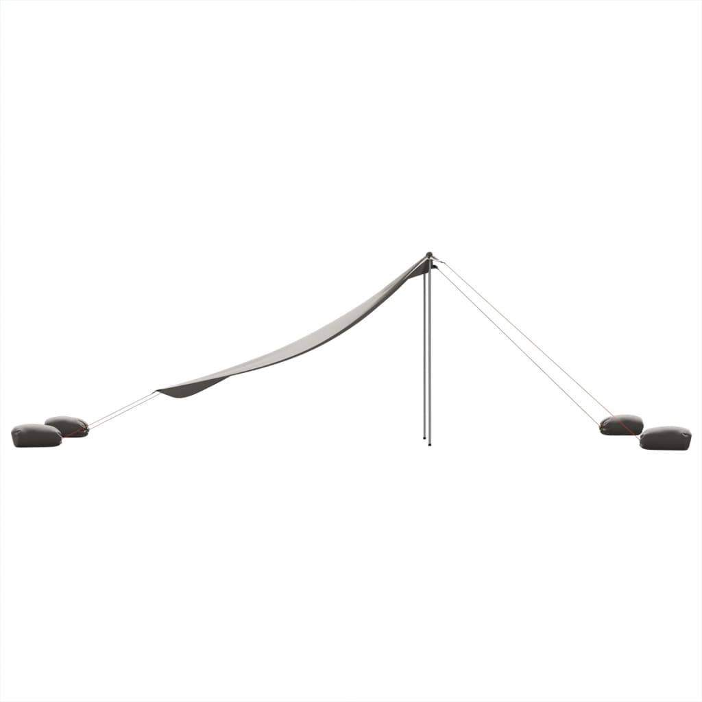 vidaXL Σκίαστρο Παραλίας με Στηρίγματα Άμμου Γκρι 304 x 300 εκ.