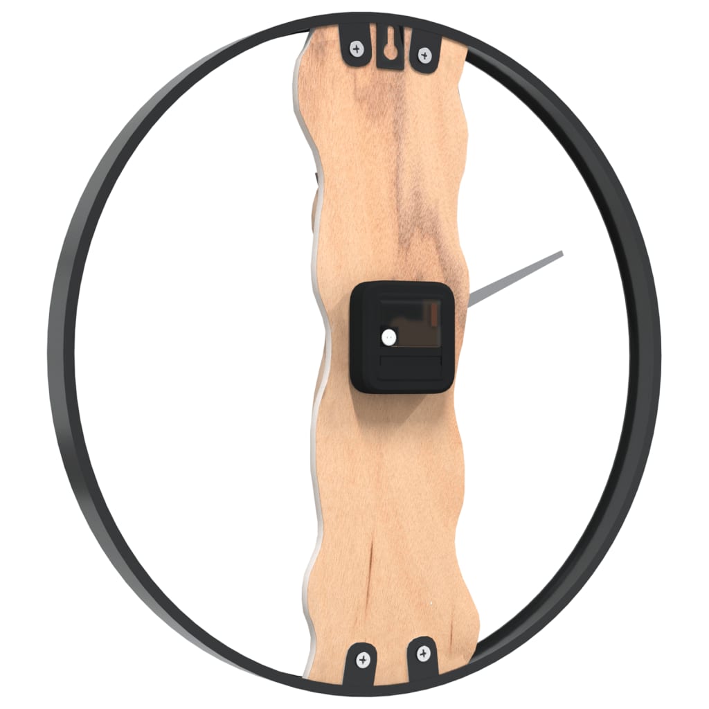 vidaXL Ρολόι Τοίχου Καφέ Ø35 εκ. Σιδερένιο/Ξύλο Δρυός