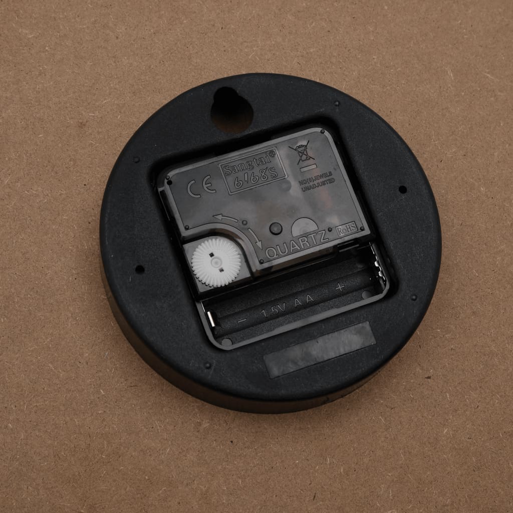 vidaXL Ρολόι Τοίχου Κίτρινο και Μαύρο Ø50 εκ. Επεξεργασμένο Ξύλο