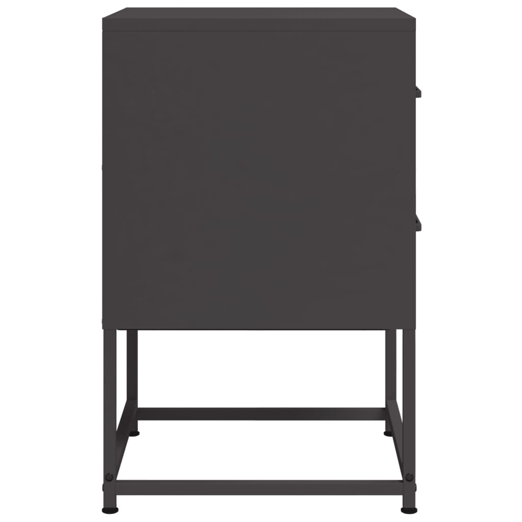 vidaXL Κομοδίνο Μαύρο 36 x 39 x 60,5 εκ. Ατσάλινο