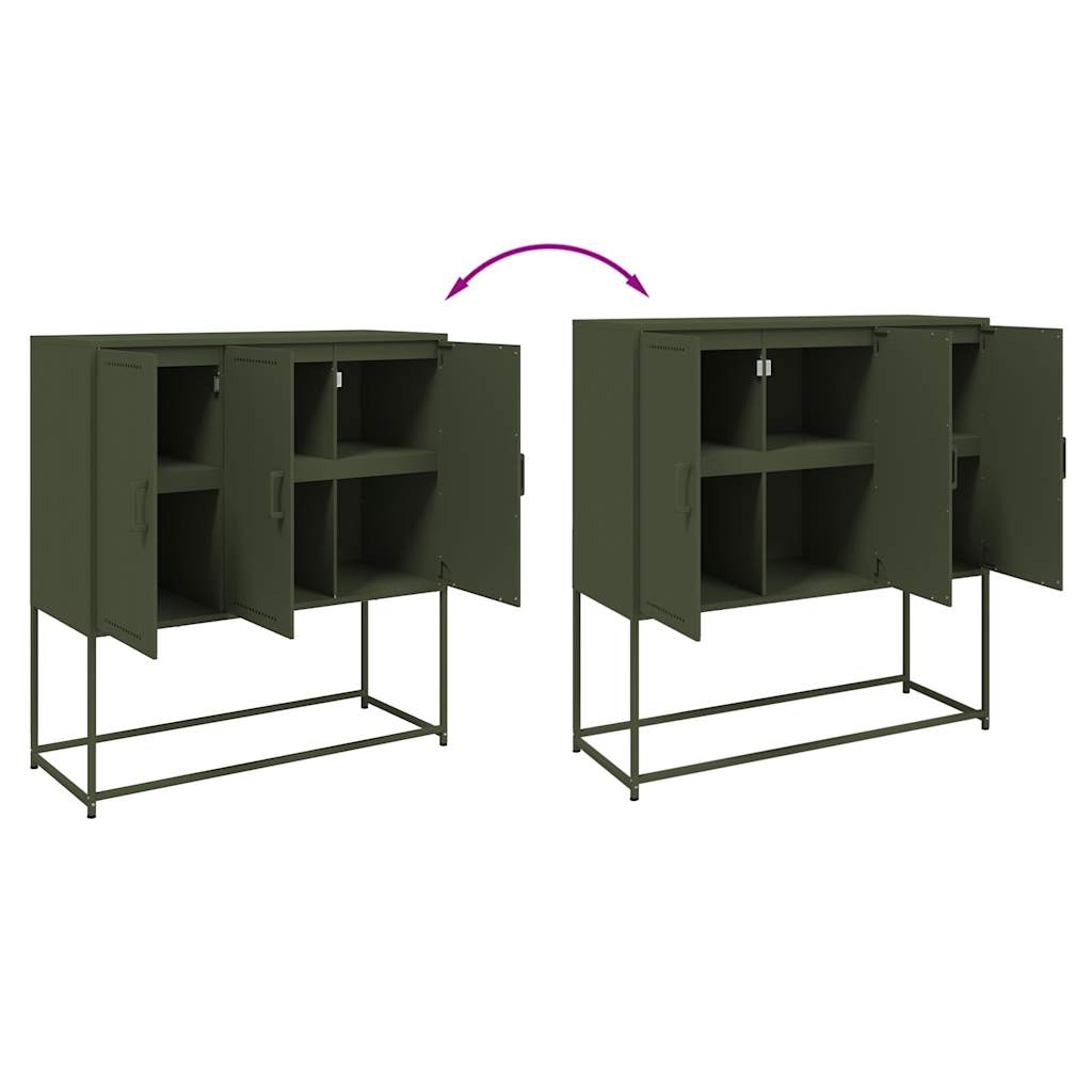 vidaXL Ντουλάπι Πράσινο Λαδί 100,5x39x107 εκ. από Ατσάλι