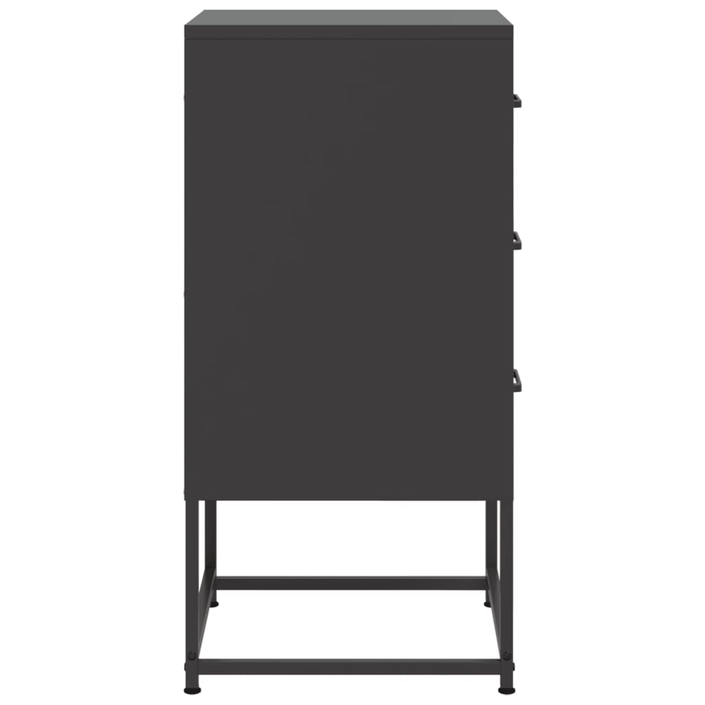 vidaXL Κομοδίνο Μαύρο 36x39x78 εκ. από Χάλυβα