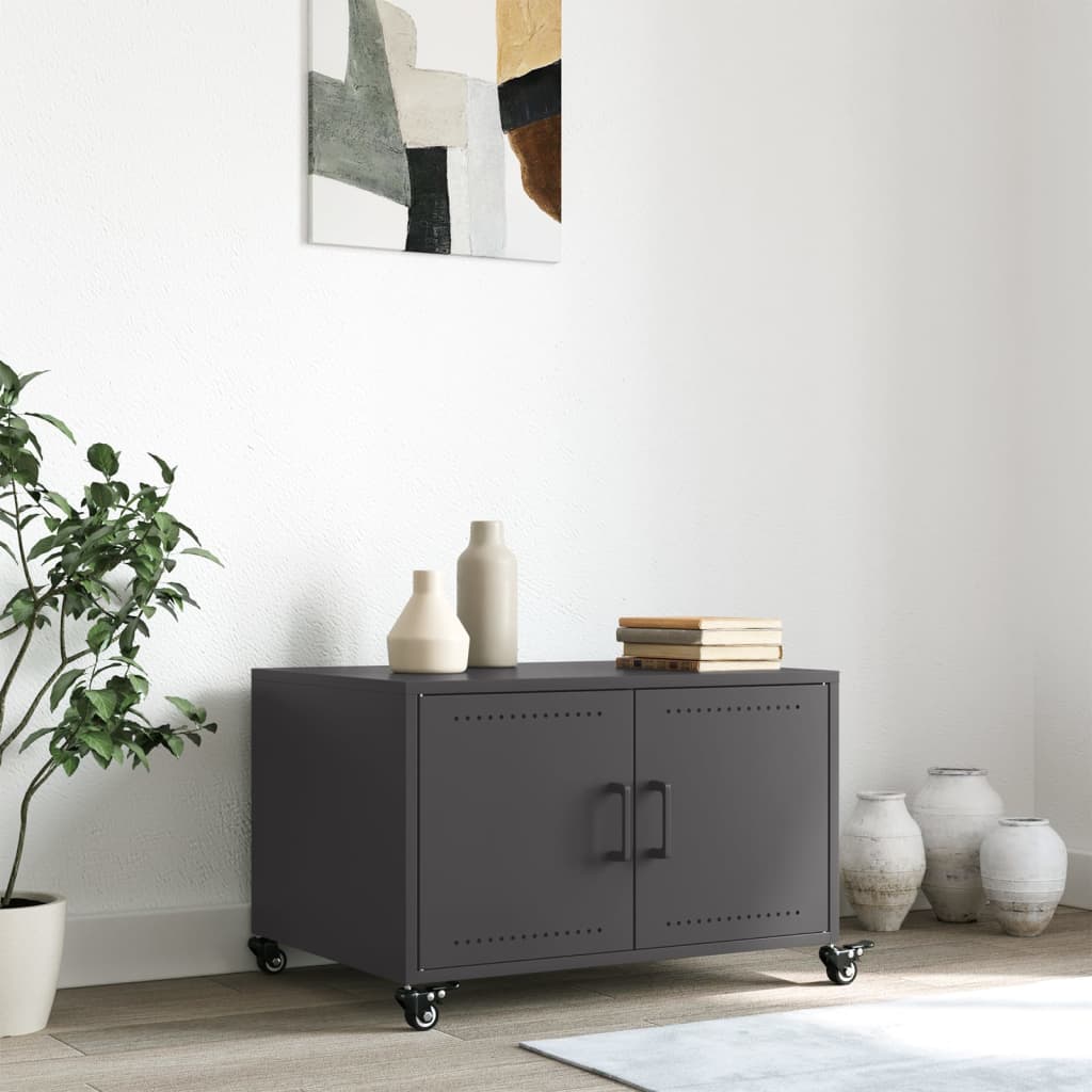 vidaXL Τραπεζάκι Σαλονιού Μαύρο 68x50x43,5 εκ. από Ατσάλι