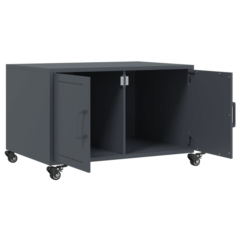 vidaXL Τραπέζι Κήπου Ανθρακί 68x50x43,5 εκ. Ατσάλινο