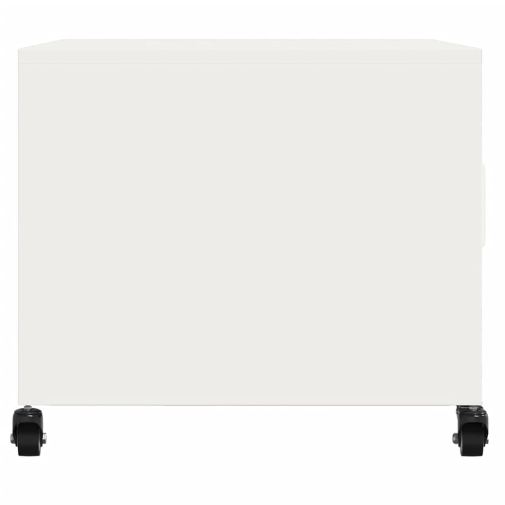 vidaXL Τραπεζάκι Σαλονιού Λευκό 68x50x43,5 εκ. από Ατσάλι