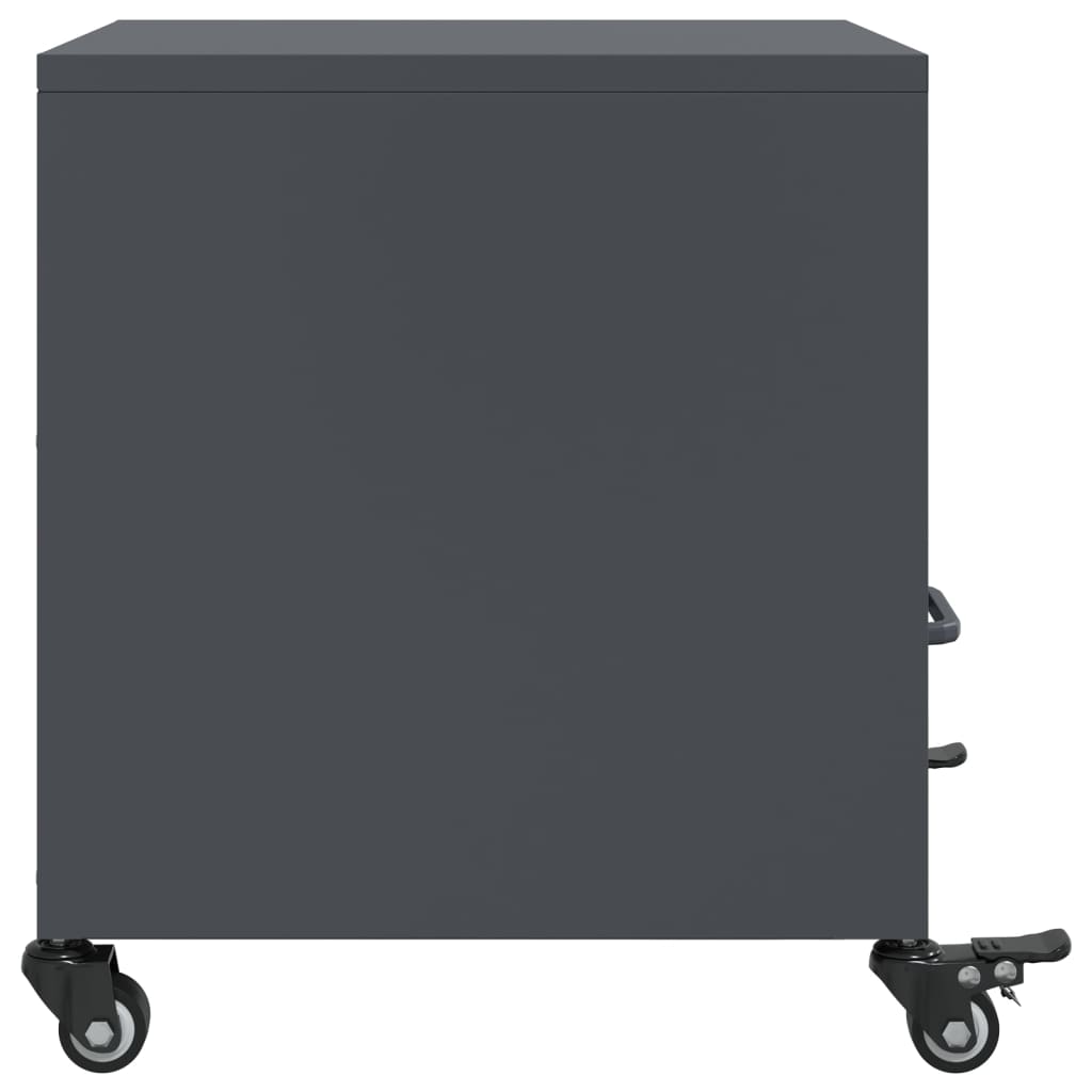 vidaXL Κομοδίνο Ανθρακί 36 x 39 x 43,5 εκ. από Χάλυβα