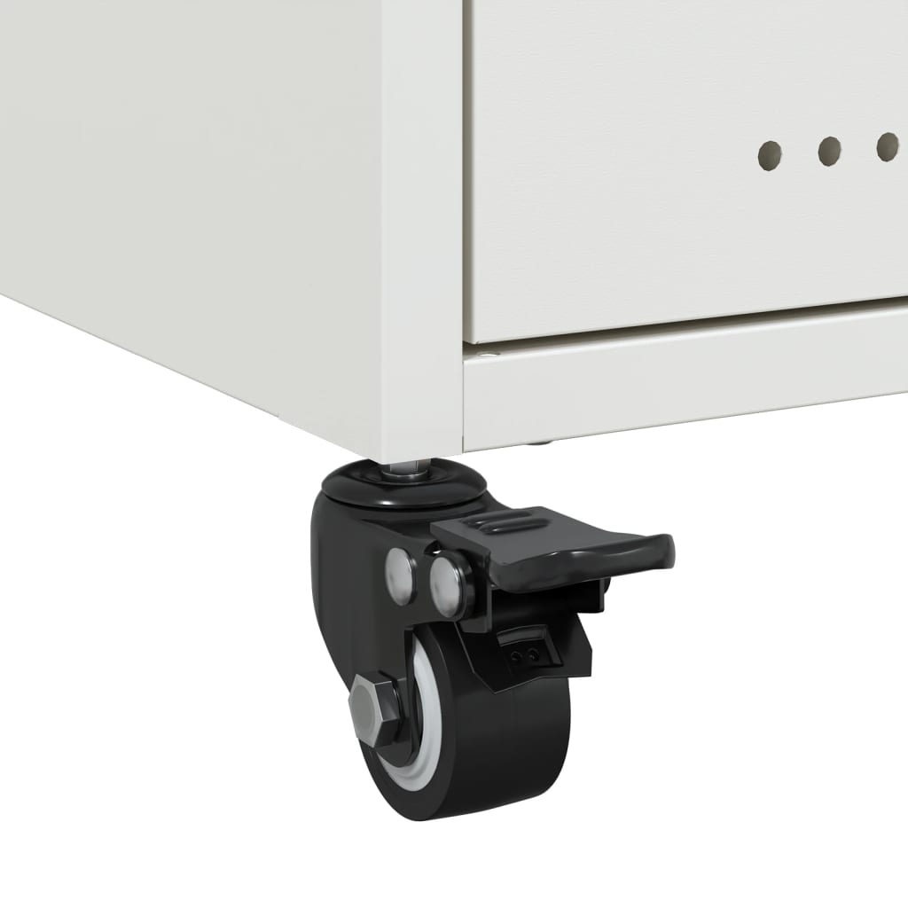 vidaXL Κομοδίνο Λευκό 36x39x43,5 εκ. από Χάλυβα