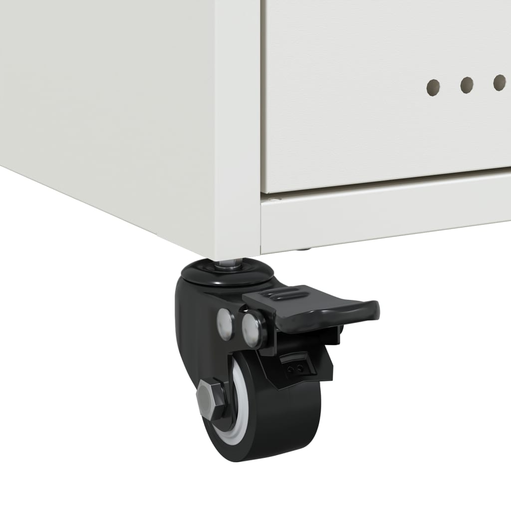 vidaXL Κομοδίνα 2 τεμ. Λευκό 36x39x43,5 εκ. από Χάλυβα