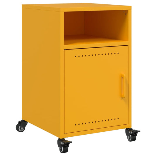 vidaXL Κομοδίνο Μουσταρδί 36x39x59 εκ. από Χάλυβα