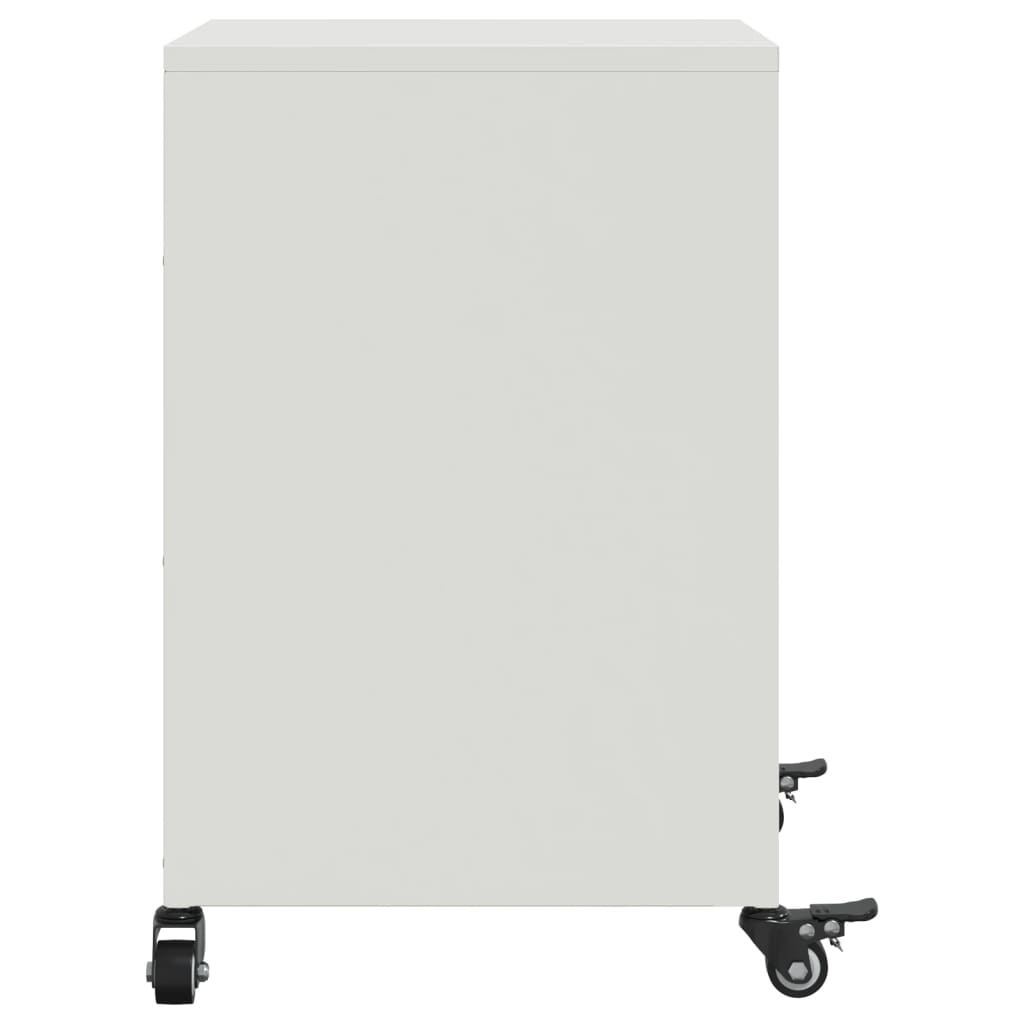 vidaXL Κομοδίνα 2 τεμ. Λευκό 36x39x59 εκ. από Χάλυβα