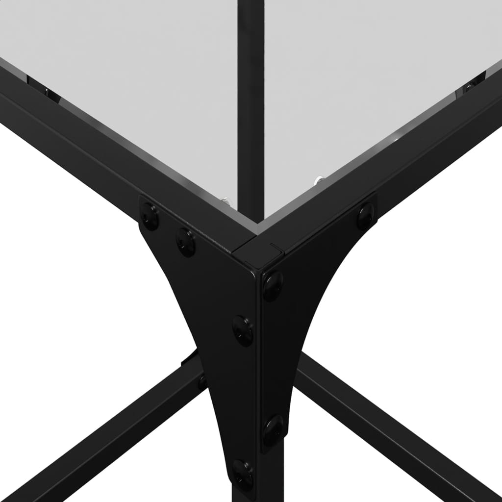 vidaXL Τραπεζάκια Σαλονιού Επιφάνεια Διαφανές Γυαλί 30x30x40 εκ Ατσάλι