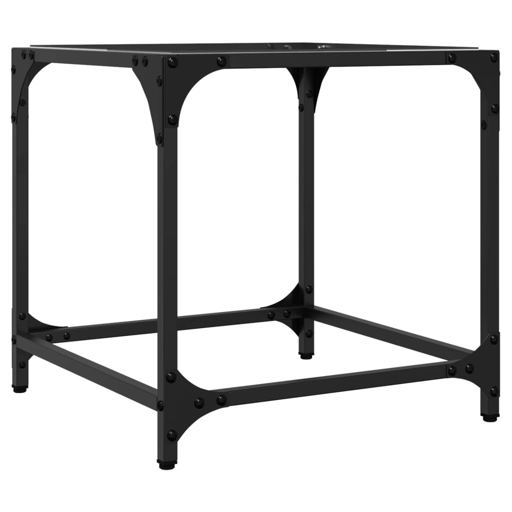 vidaXL Τραπεζάκι Σαλονιού Επιφάνεια Διαφανές Γυαλί 40x40x40εκ Ατσάλι