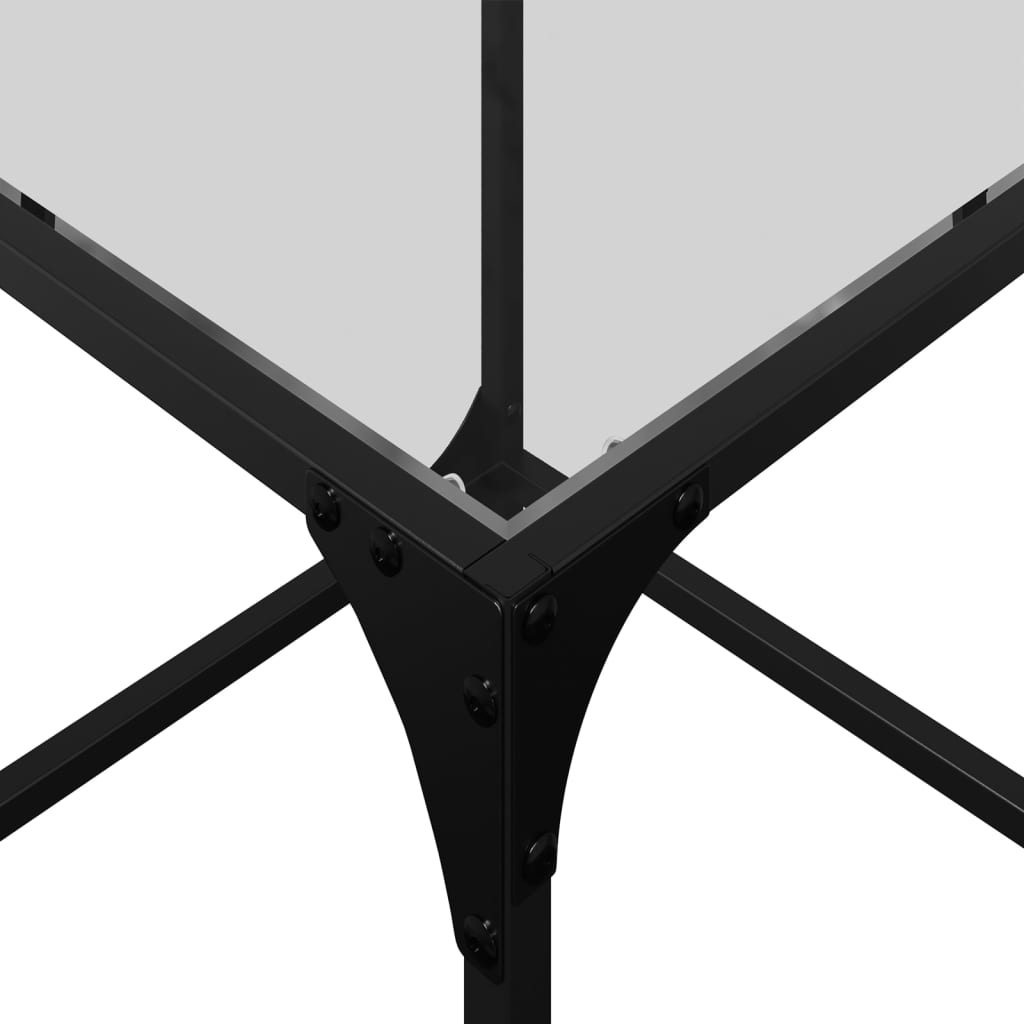 vidaXL Τραπεζάκι Σαλονιού Επιφάνεια Διαφανές Γυαλί 40x40x40εκ Ατσάλι