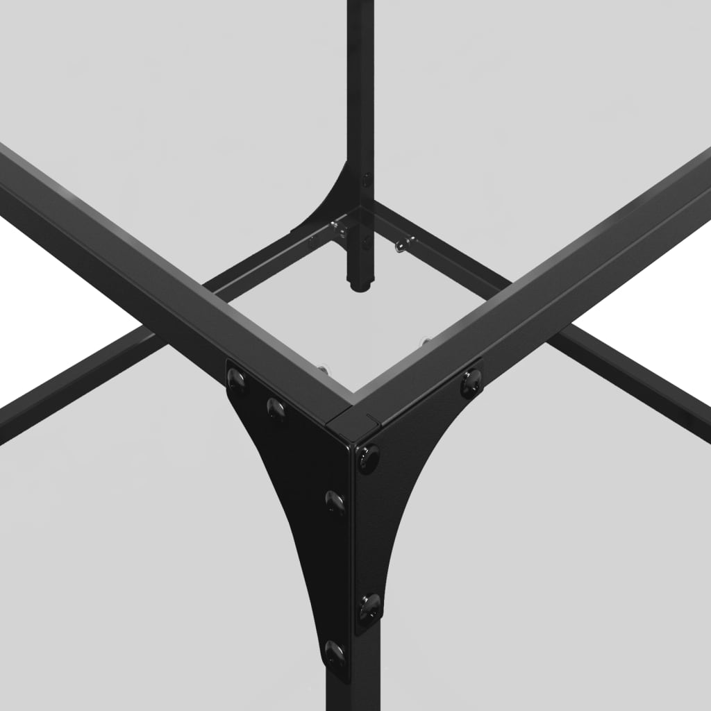 vidaXL Τραπεζάκι Σαλονιού Επιφάνεια Διαφανές Γυαλί 50x50x40εκ Ατσάλι