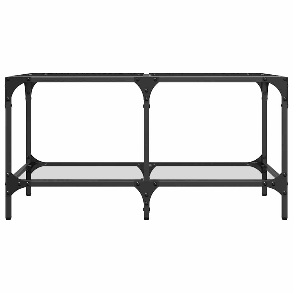 vidaXL Τραπεζάκι Σαλονιού Επιφάνεια Διαφανές Γυαλί 78,5x40x40εκ Ατσάλι