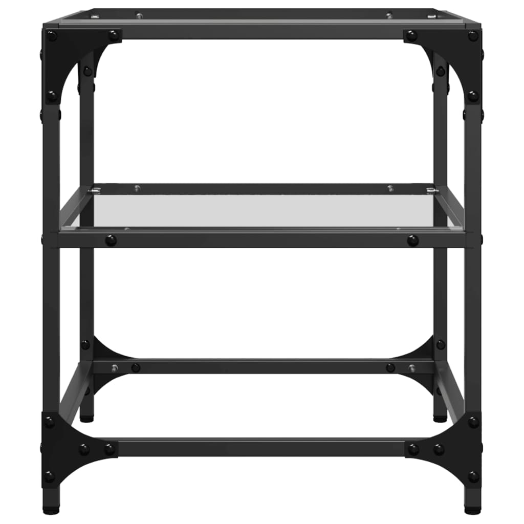 vidaXL Τραπεζάκι Σαλονιού Επιφάνεια Διαφανές Γυαλί 40x40x45 εκ Ατσάλι