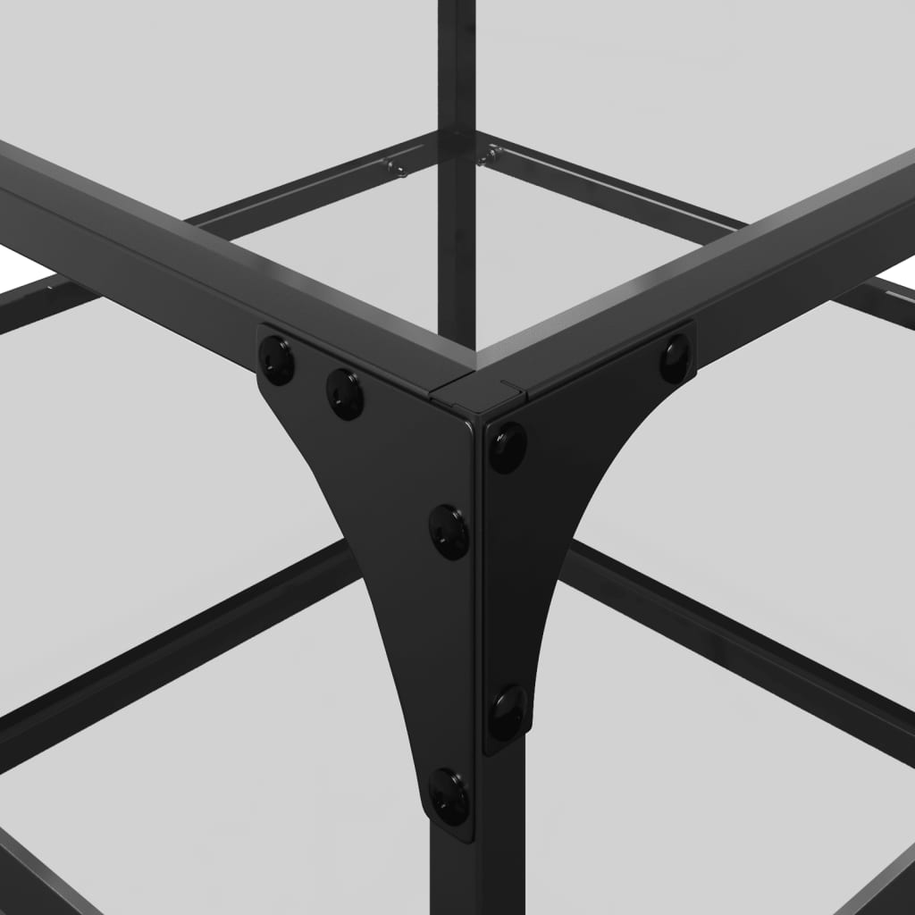 vidaXL Τραπεζάκια Σαλονιού Επιφάνεια Διαφανές Γυαλί 50x50x45 εκ Ατσάλι