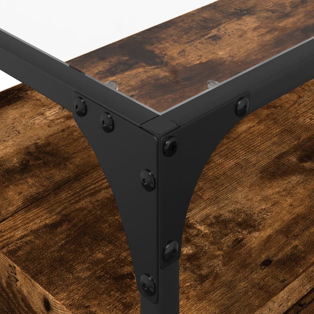 vidaXL Έπιπλο Τηλεόρασης Γυάλ Επιφάνεια Καπνιστή Δρυς 98x35x51 Επ Ξύλο