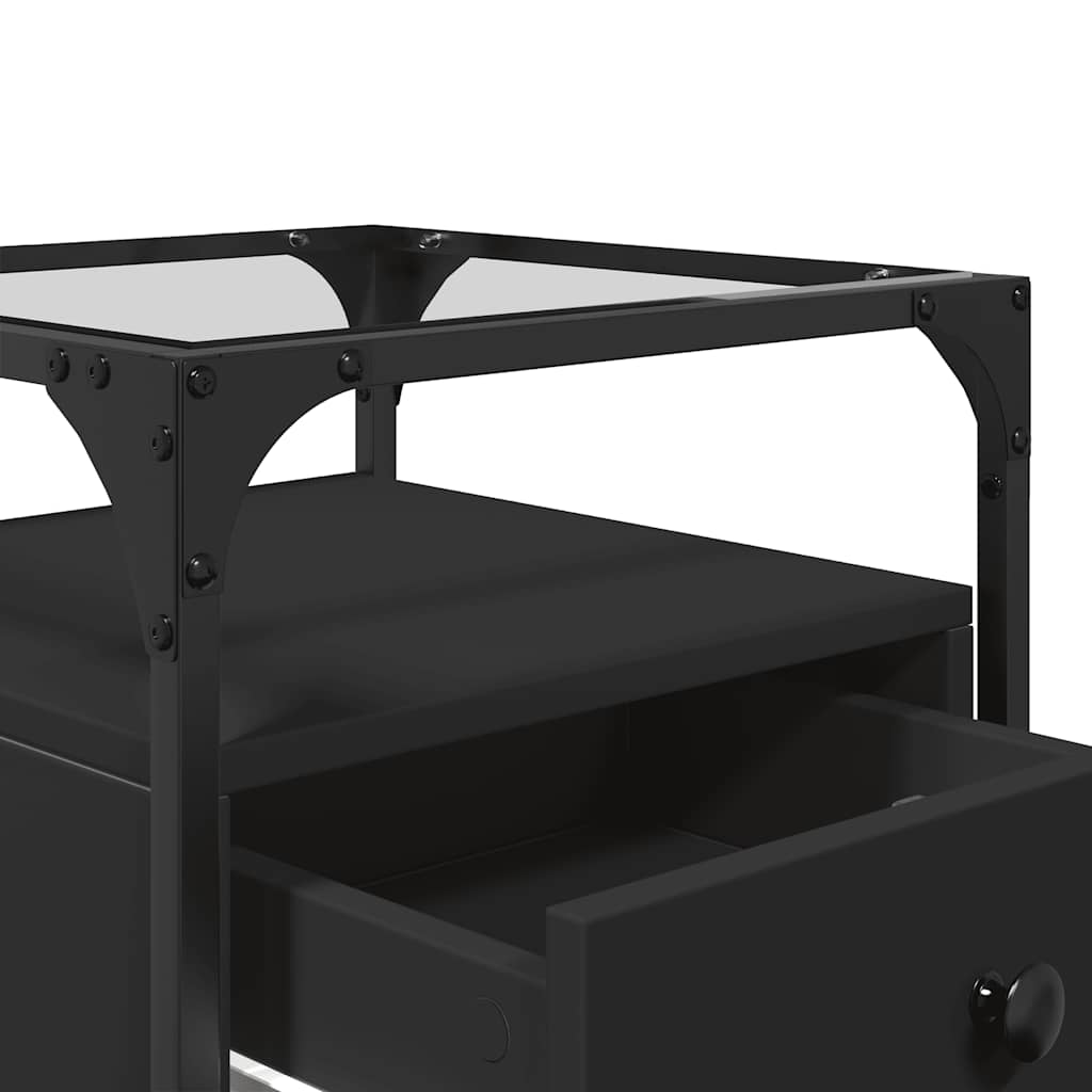 vidaXL Κομοδίνο Μαύρο 40x40x55 εκ. από Επεξεργασμένο Ξύλο