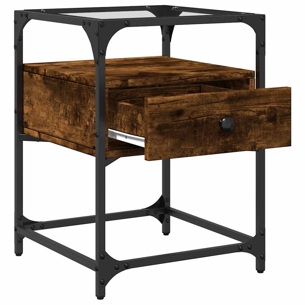 vidaXL Κομοδίνα 2 τεμ. Καπνιστή Δρυς 40x40x55 εκ. Επεξεργ. Ξύλο