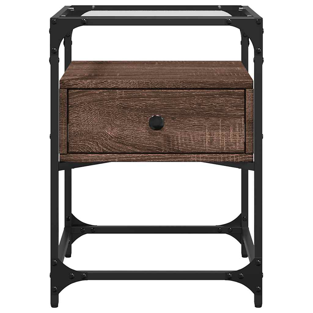 vidaXL Κομοδίνα 2 τεμ. Καφέ Δρυς 40x40x55 εκ. από Επεξεργ. Ξύλο