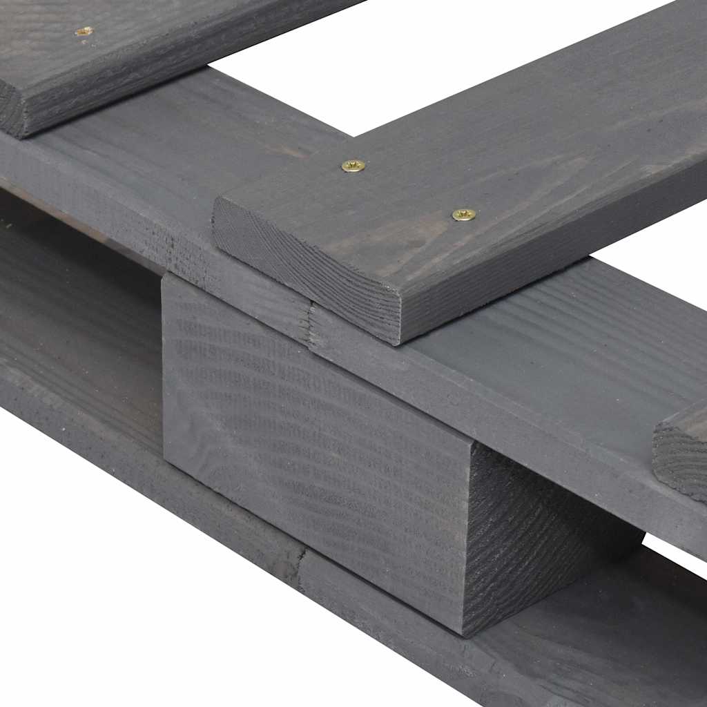 vidaXL Πλαίσιο Κρεβατιού με Κεφαλάρι Γκρι 140x200 εκ Μασίφ Ξύλο Πεύκου