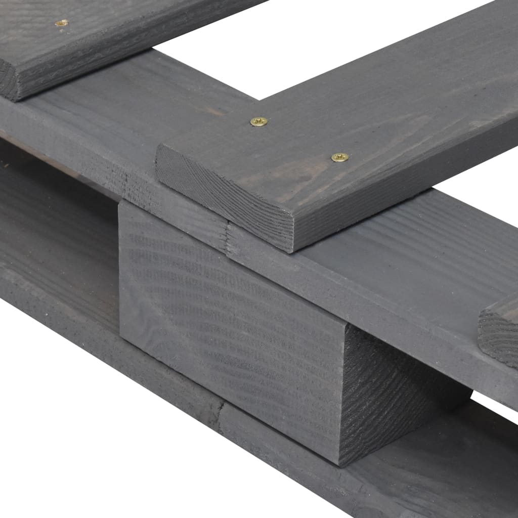 vidaXL Πλαίσιο Κρεβατιού με Κεφαλάρι Γκρι 140x200 εκ Μασίφ Ξύλο Πεύκου