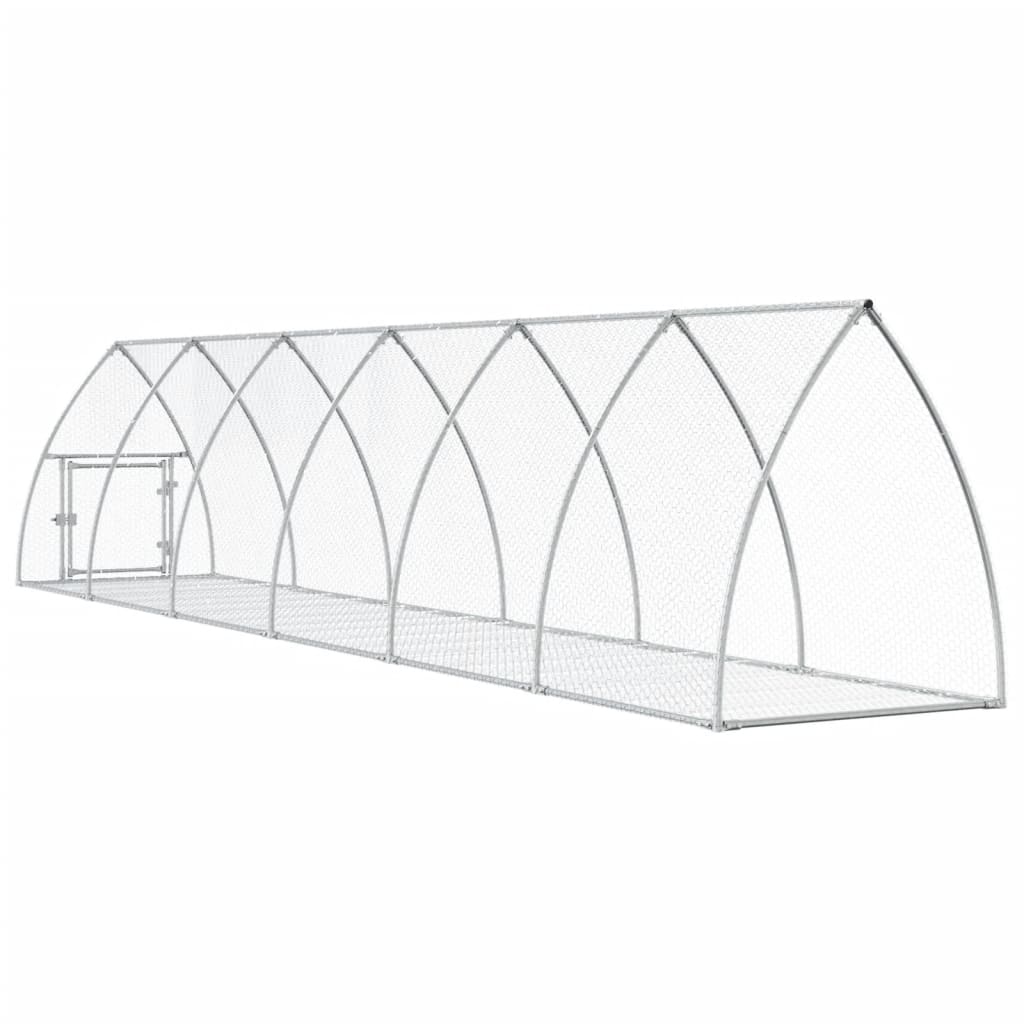 vidaXL Κλουβί Κουνελιών Ασημί 600x105x120 εκ. από Γαλβανισμένο Χάλυβα