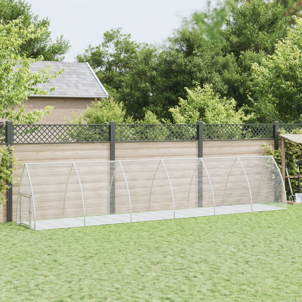 vidaXL Κλουβί Κουνελιών Ασημί 600x105x120 εκ. από Γαλβανισμένο Χάλυβα