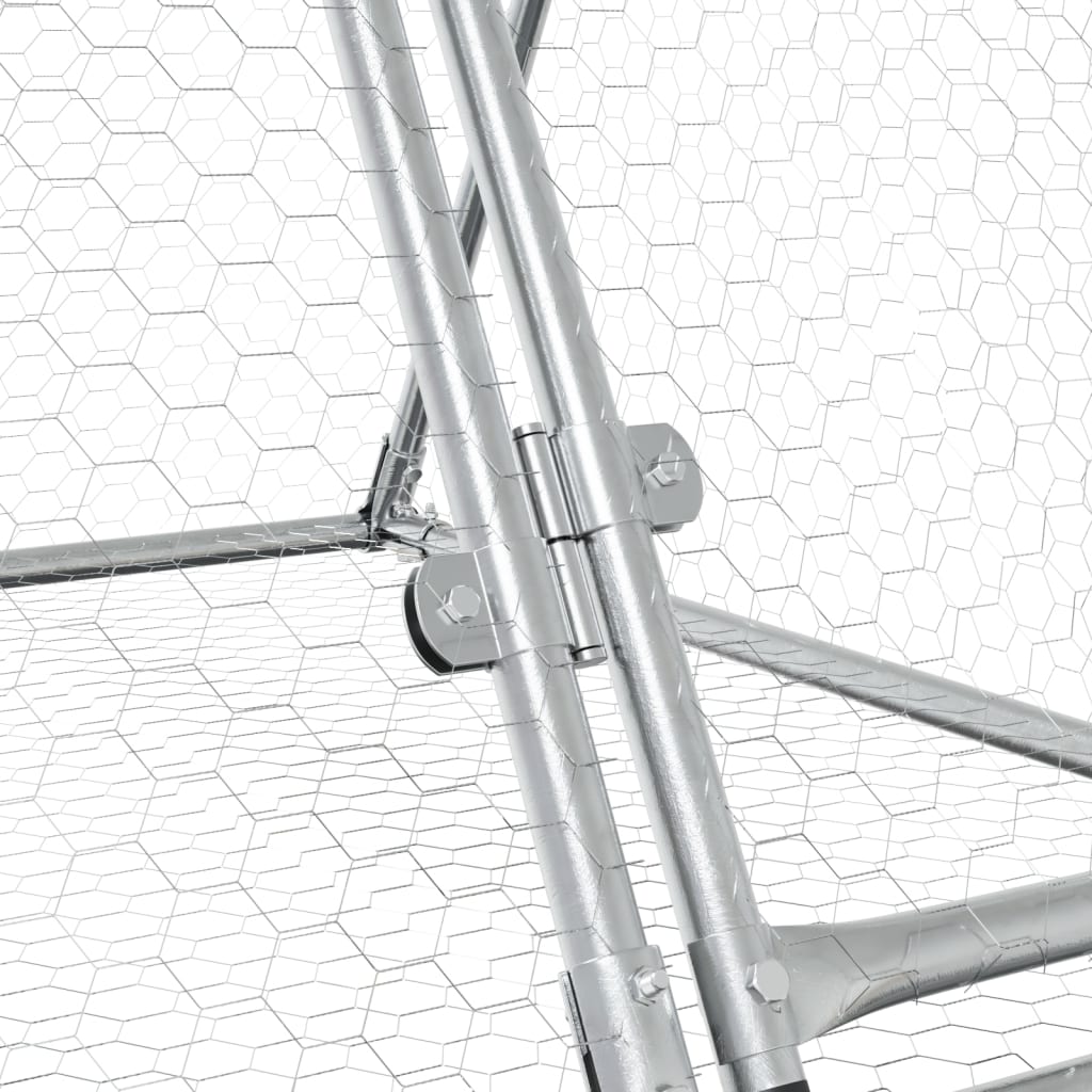 vidaXL Κλουβί Κουνελιών Ασημί 200x105x91 εκ. από Γαλβανισμένο Χάλυβα