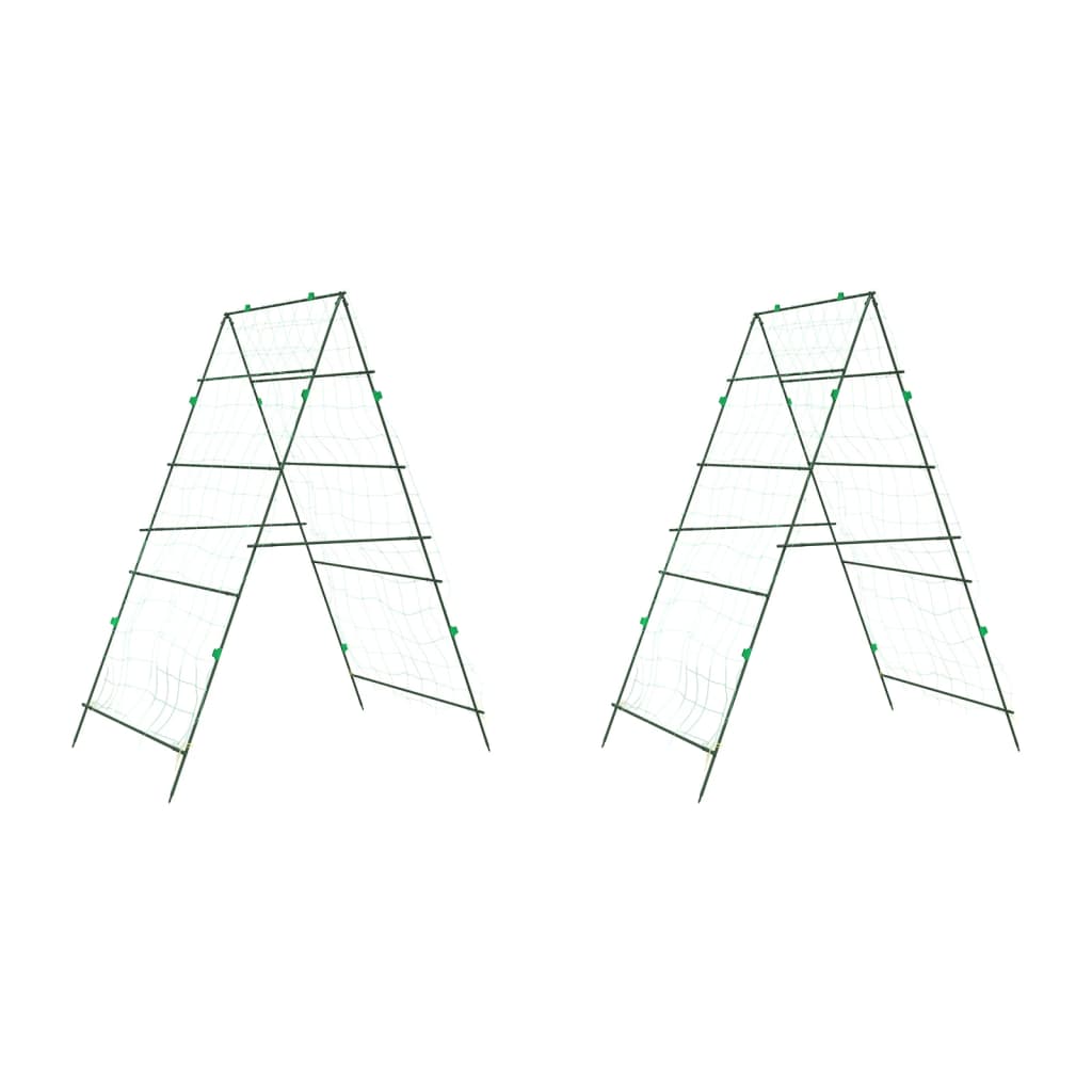 vidaXL Καφασωτά Κήπου για Αναρριχώμενα Φυτά 2 τεμ. Πλαίσιο Α Ατσάλι