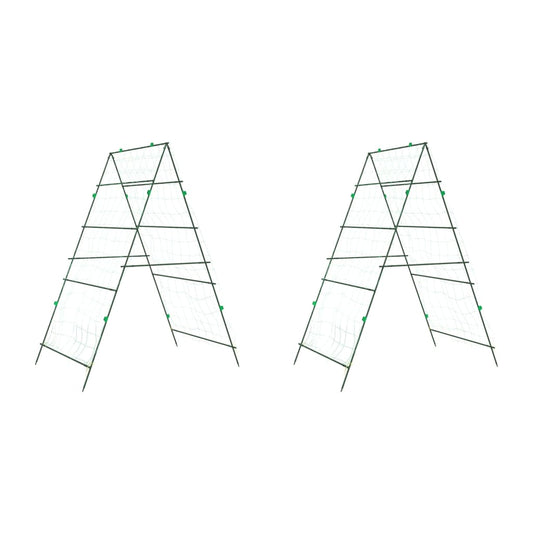 vidaXL Καφασωτά Κήπου για Αναρριχώμενα Φυτά 2 τεμ. Πλαίσιο Α Ατσάλι