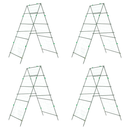 vidaXL Καφασωτά Κήπου για Αναρριχώμενα Φυτά 4 τεμ. Πλαίσιο Α Ατσάλι