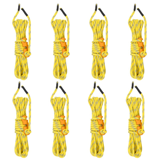 vidaXL Σχοινιά με Εντατήρες Σκηνής με Κλειδιά Ανακλ. 8 τεμ. 4 μ. 4 χιλ