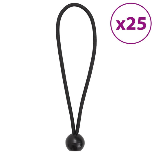 vidaXL Κορδόνια Ελαστικά Bungee με Μπάλα 25 τεμ. 21 x 0,5 εκ.
