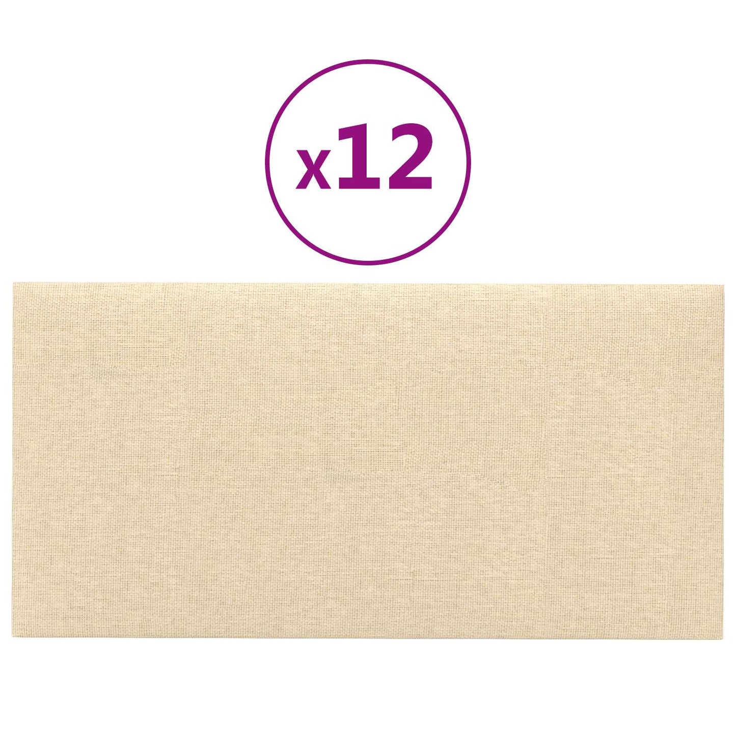 vidaXL Κεφαλάρι Τοίχου 12 pcs 30 x 15 cm Κρεμ ύφασμα