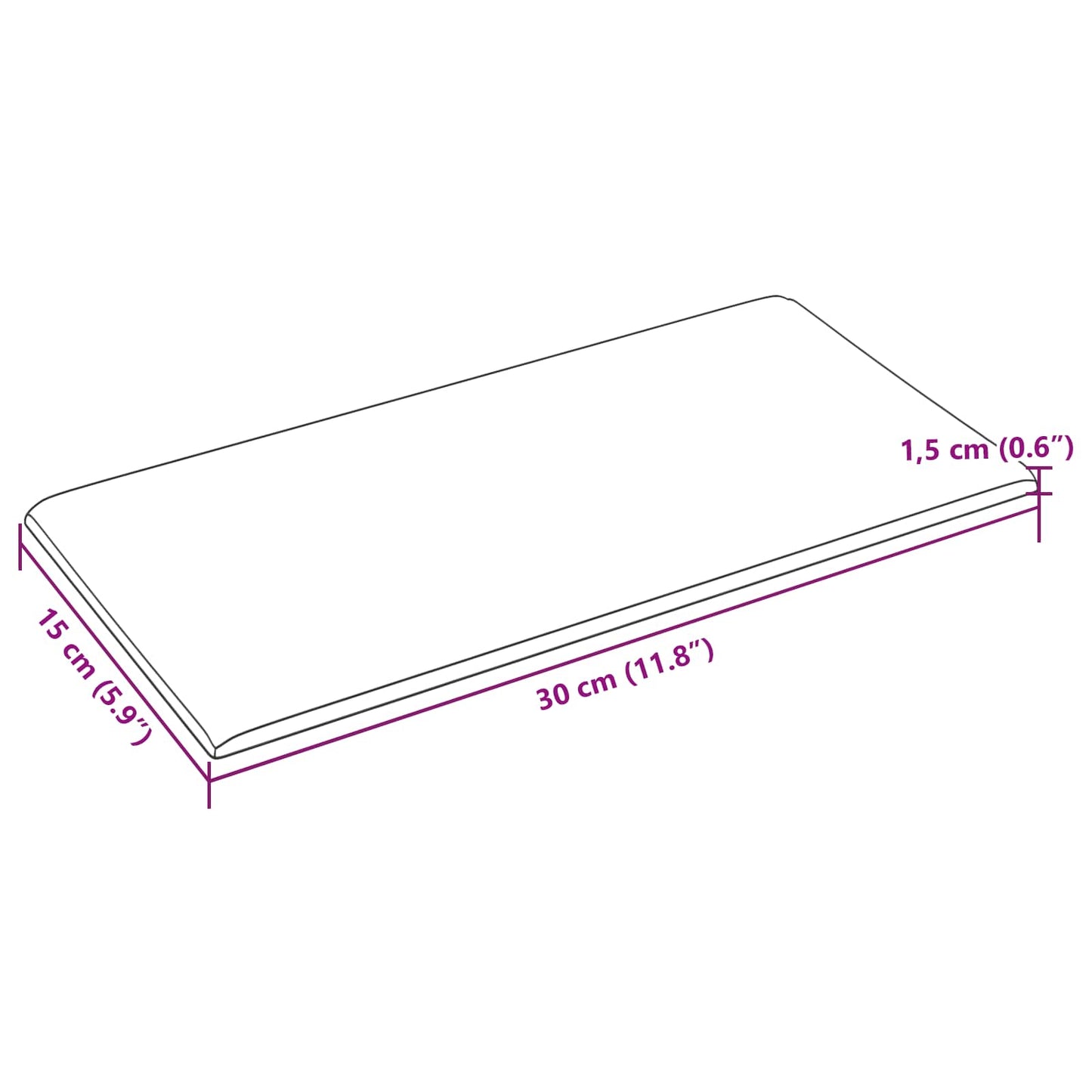 vidaXL Κεφαλάρι Τοίχου 12 pcs Ανοιχτό γκρι 30 x 15 cm ύφασμα