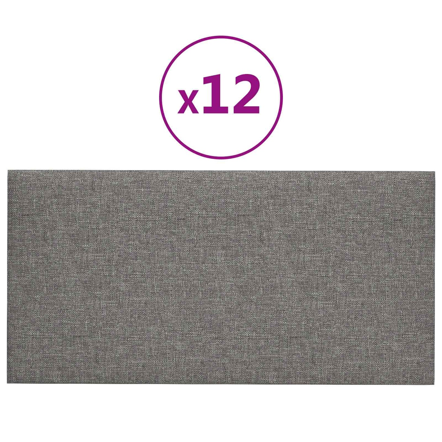 vidaXL Κεφαλάρι Τοίχου 12 pcs Ανοιχτό γκρι 30 x 15 cm ύφασμα